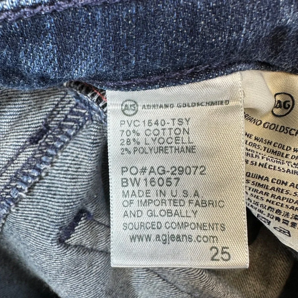 AG Adriano Goldschmied The Stevie Cuff Slim Straight Jeans Women's Size 25 Blue